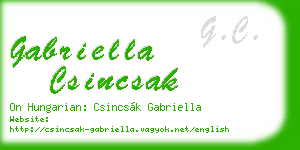 gabriella csincsak business card