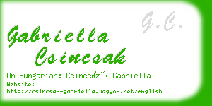 gabriella csincsak business card